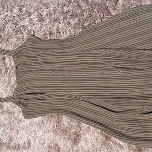 vintage brown and black striped button down dress!